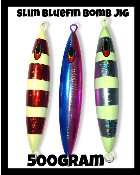 500 gram Super Glow Bluefin tuna Slim Bomb Jig lure