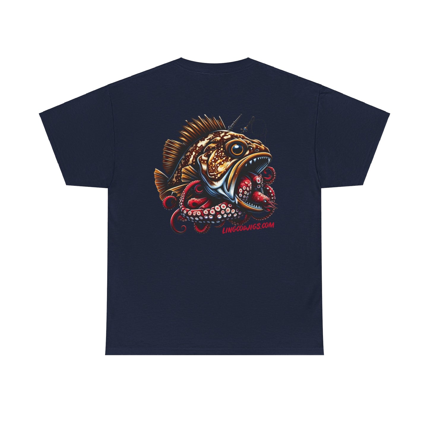 lingcod jigs fishing t shirt Tee