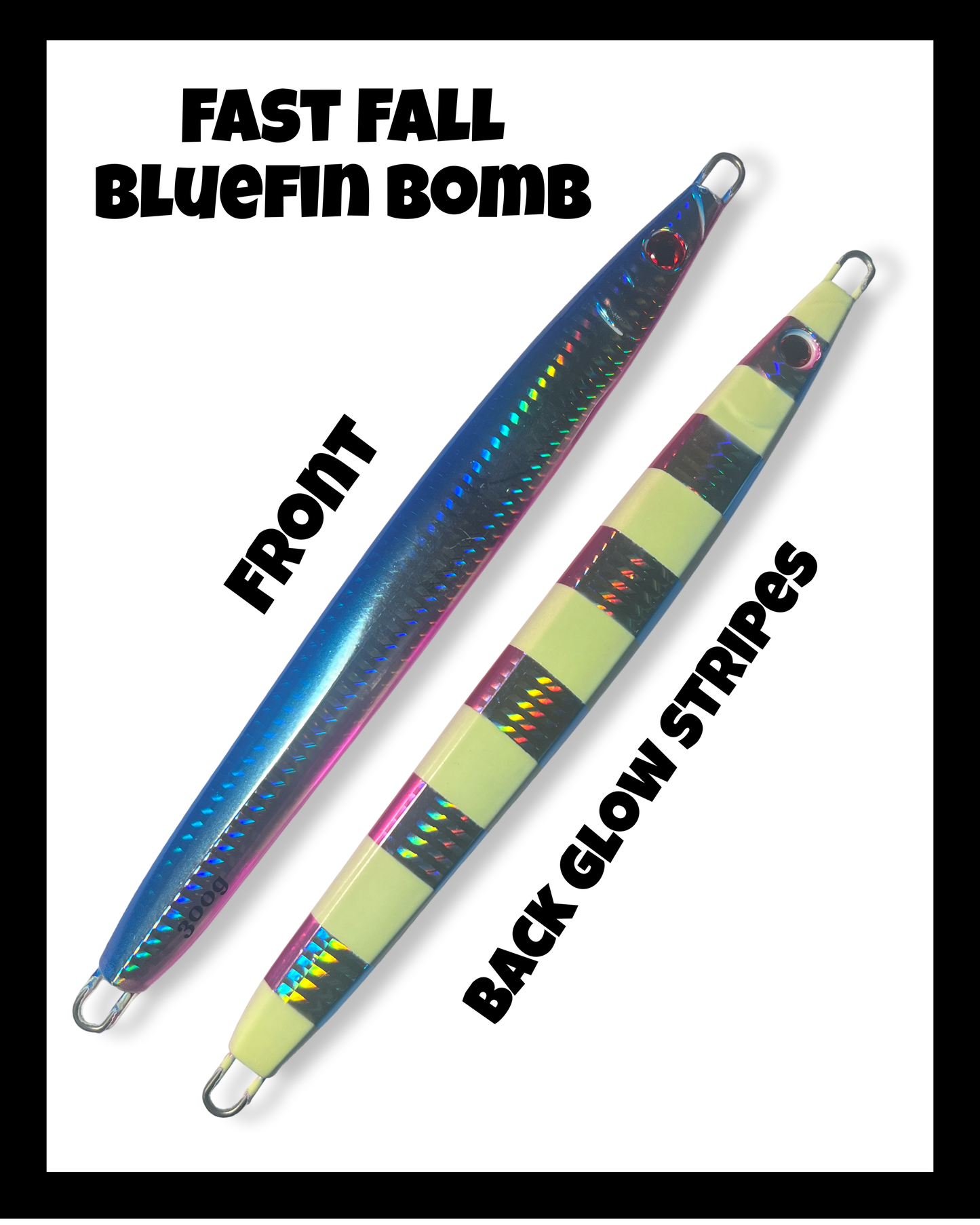 300 gram Super Glow Bluefin fast fall bomb Jig lure