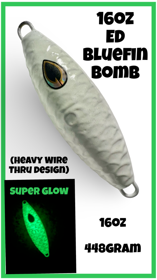 Super Glow Bluefin Bomb Jig lure 16oz (450g)