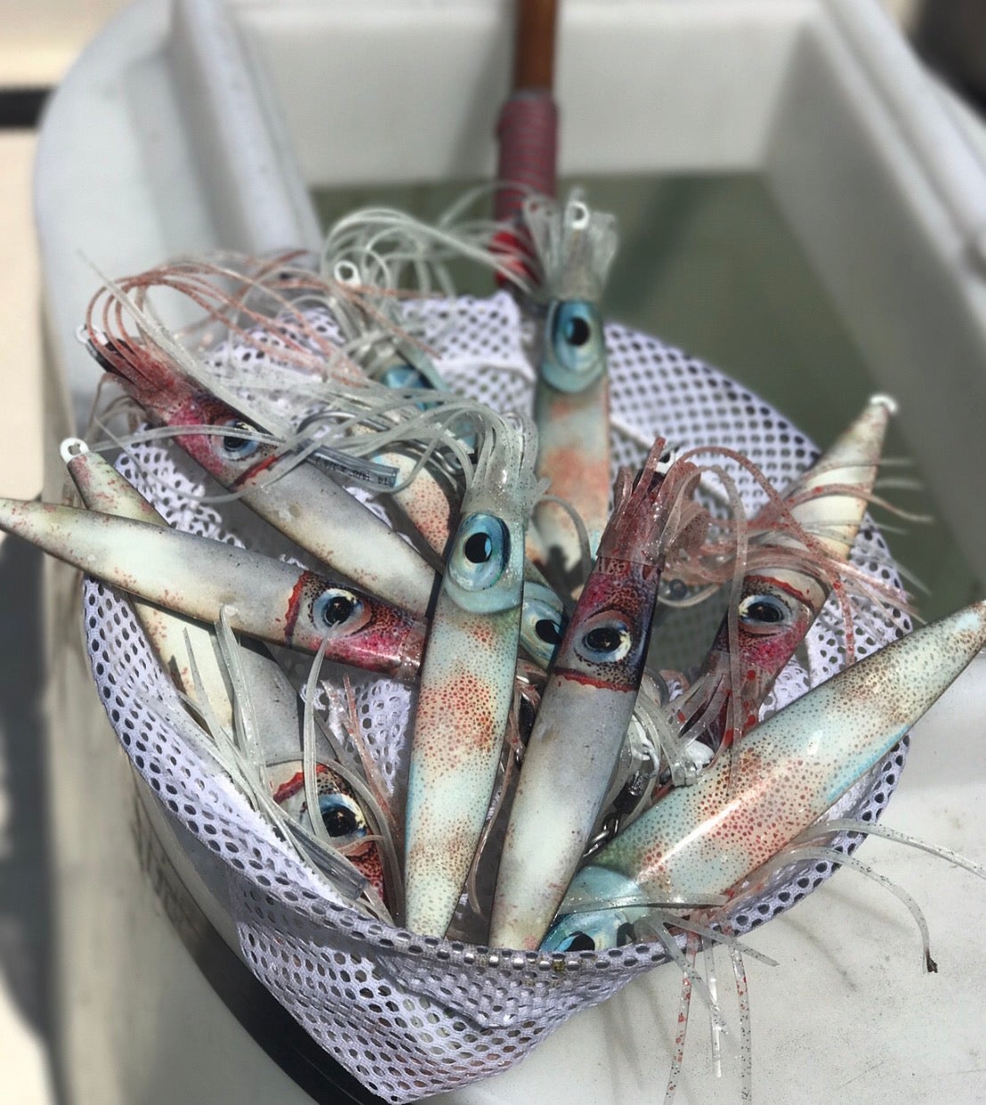 LivingSquid Lingcod jigs 16oz / CA Gold glow