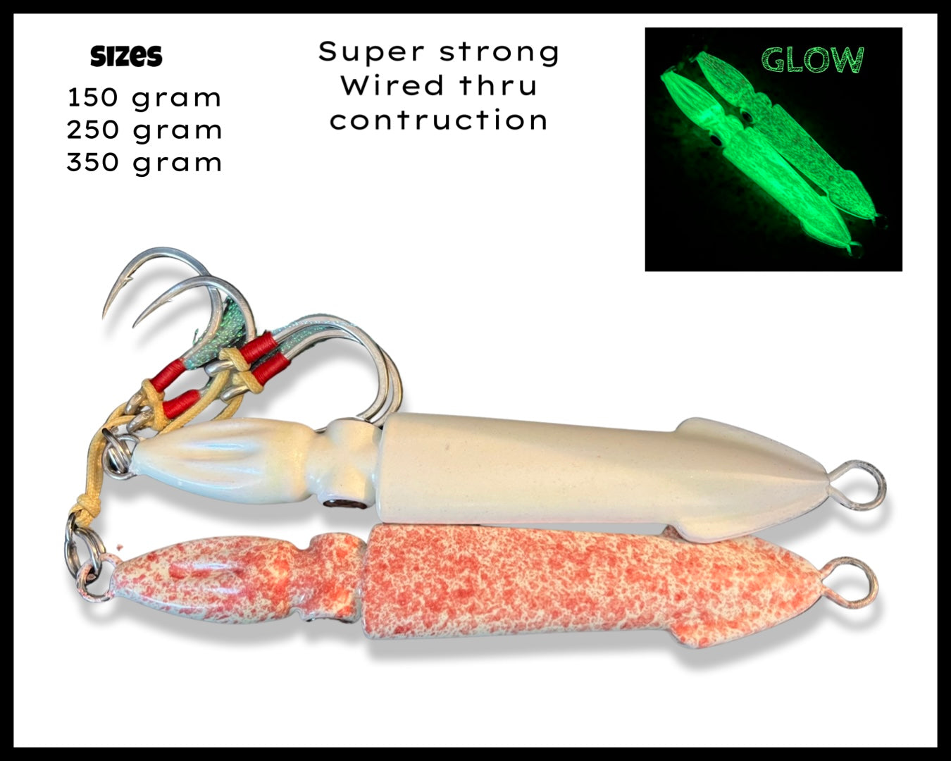 Jigging Squids Super Glow fast fall rate