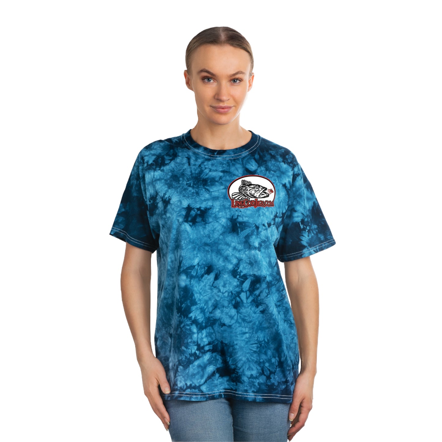 Lingcod Jigs Logo Tie-Dye  Tee t shirt