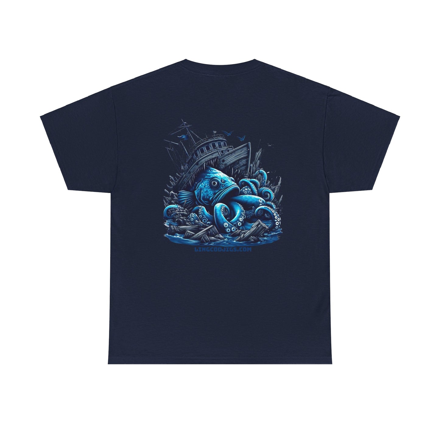 Blue lingcod jigs  fishing t shirt Tee