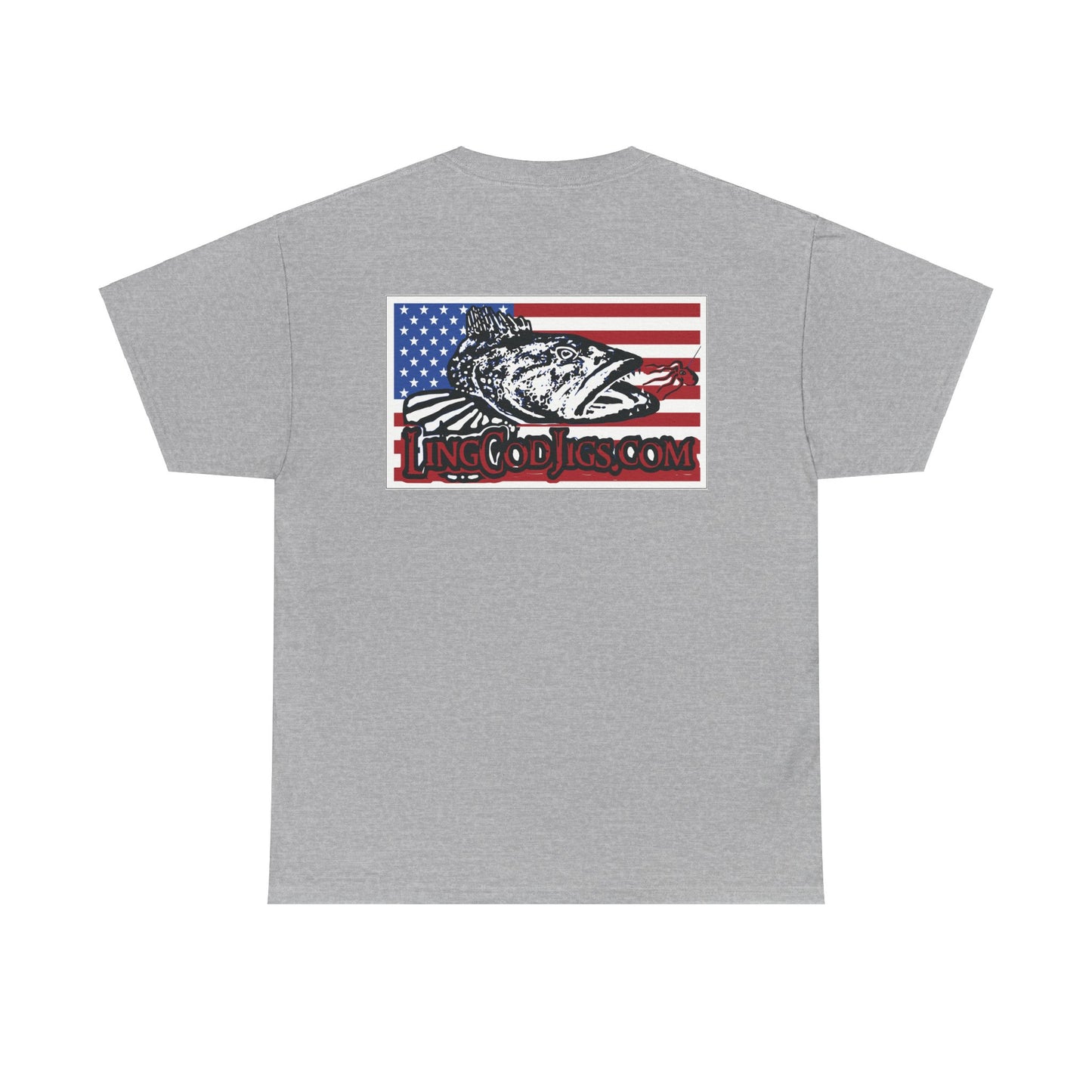 Lingcod jigs Flag  Heavy fishing Tee t shirt