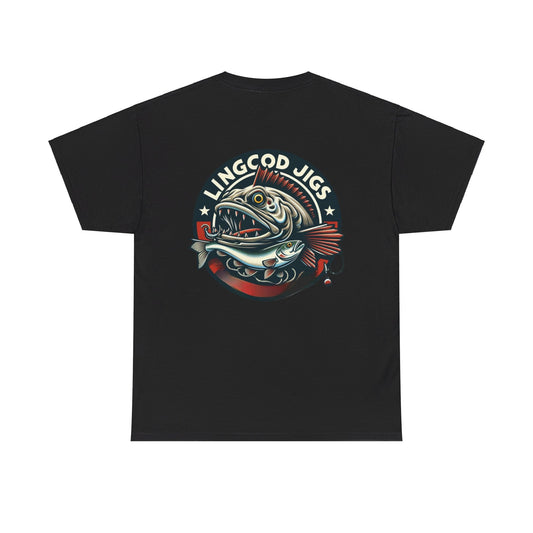 Lingcod jigs t shirt