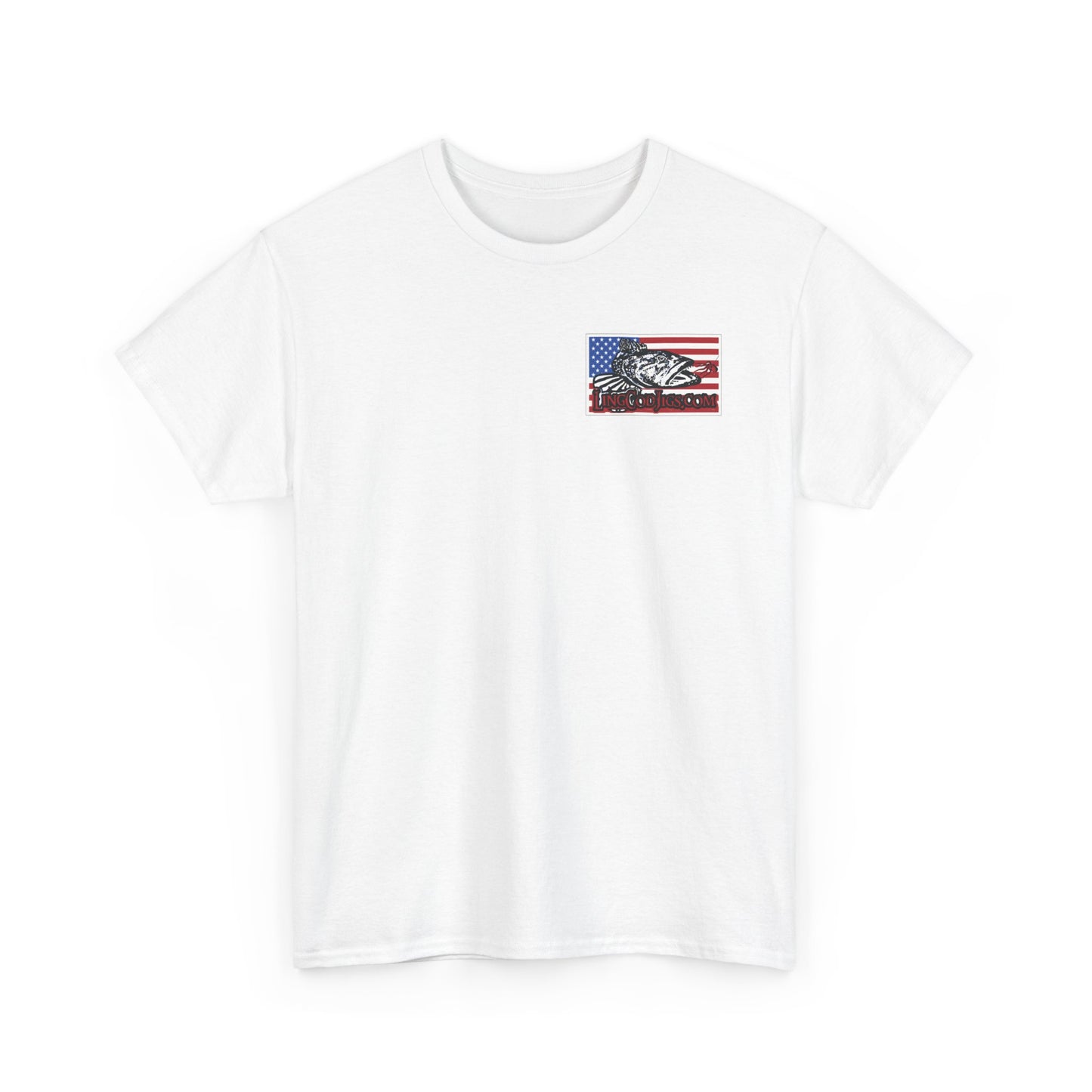 Lingcod jigs Flag  Heavy fishing Tee t shirt