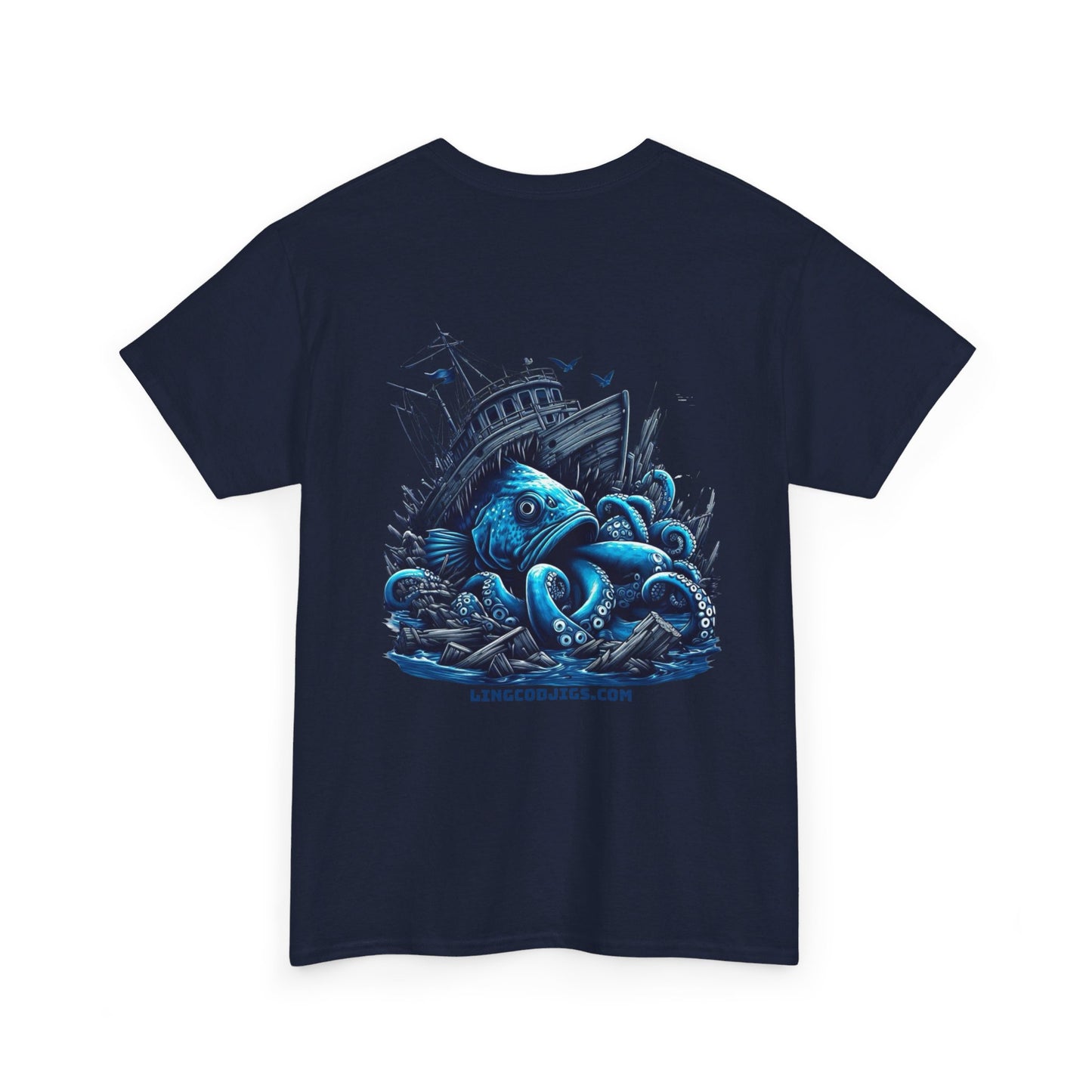 Blue lingcod jigs  fishing t shirt Tee