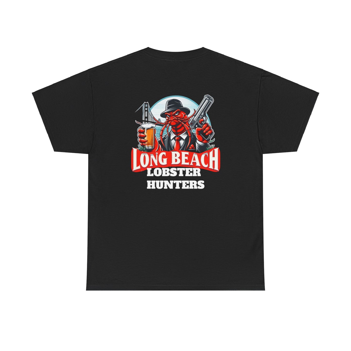 Long Beach  Lobster Hunters Heavy Cotton T shirt