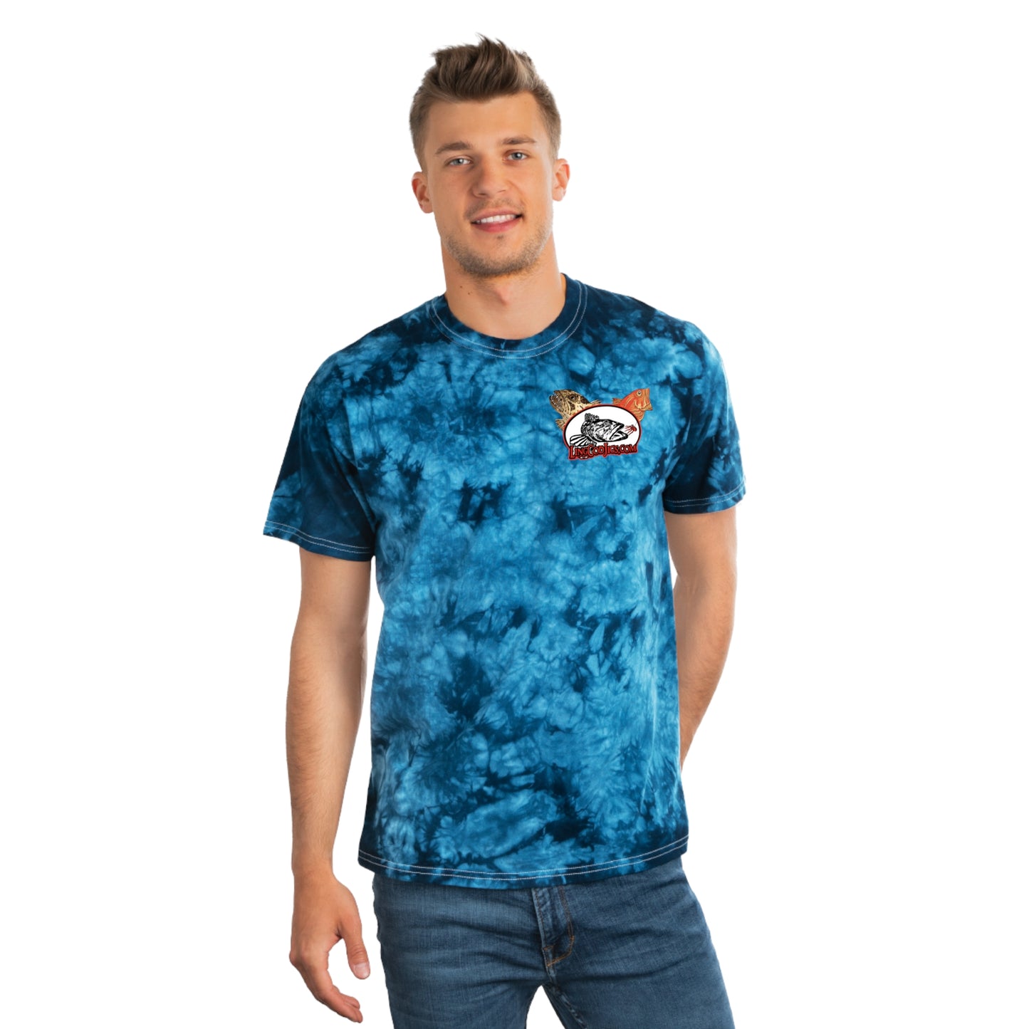 Lingcod Jigs Artistic Tie-Dye  Tee t shirt