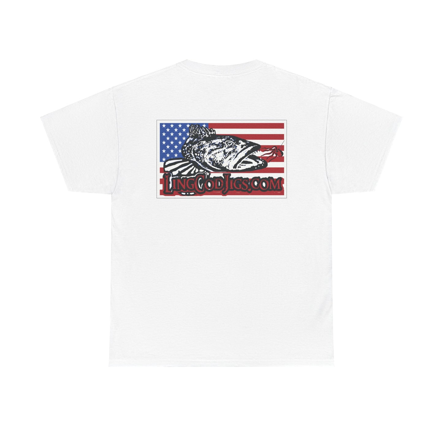 Lingcod jigs Flag  Heavy fishing Tee t shirt