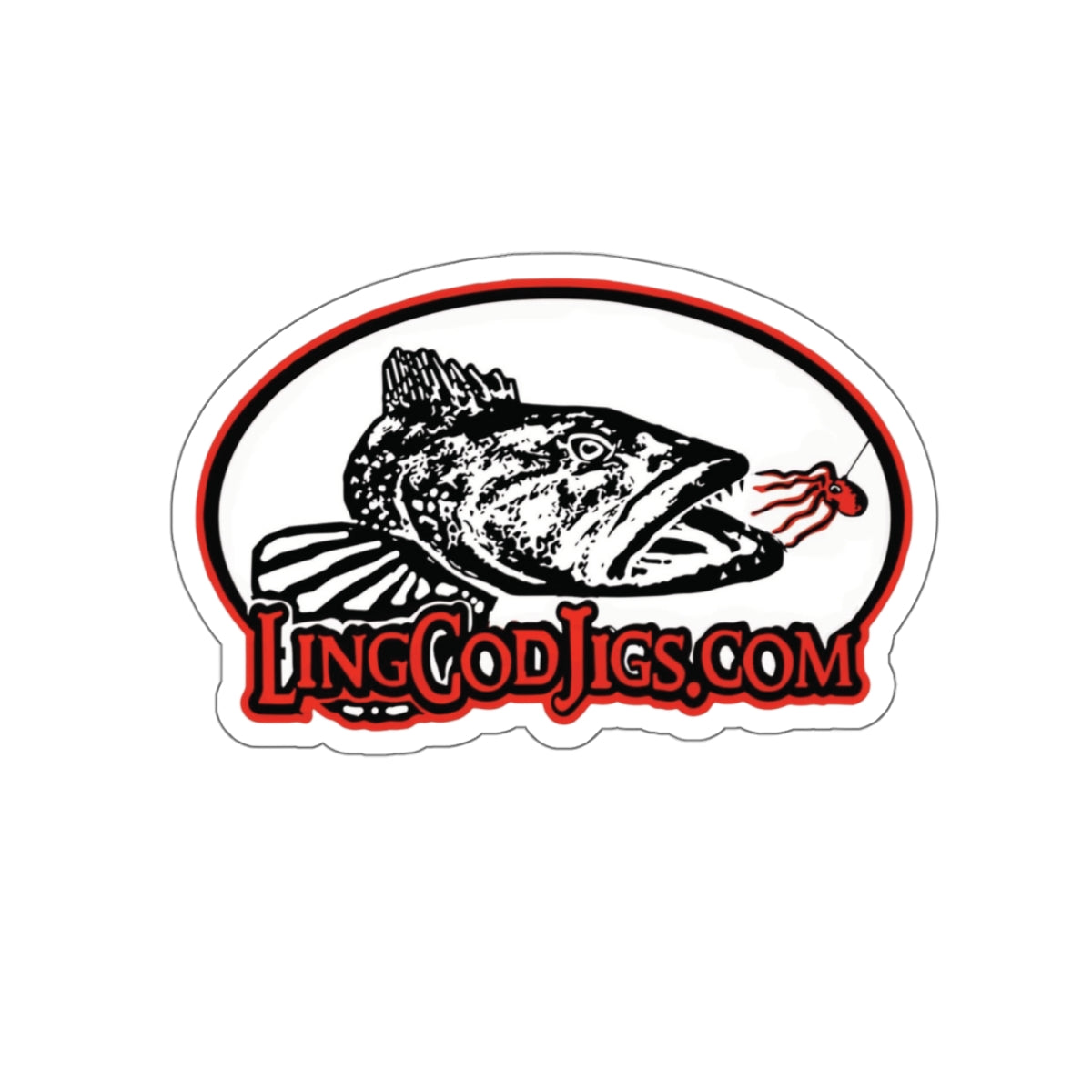 LINGCOD JIGS LOGO Die-Cut Stickers